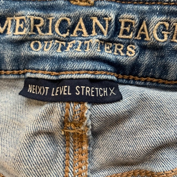 2 Pairs Of Blue Distressed American Eagle Jean Shorts, Sizes 0 & 2 - Picture 2 of 7